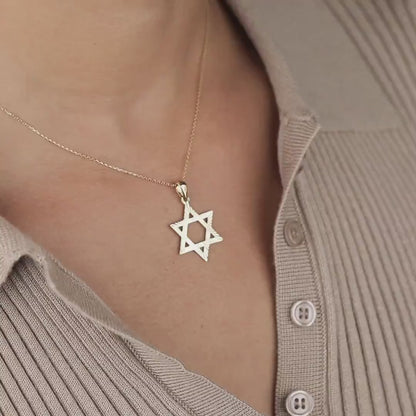 Gold Star of David Necklace in 18K Gold