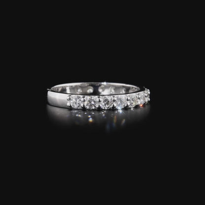 360-degree video of the 1.00 ct tw natural diamond three-quarter eternity ring in 14K white gold