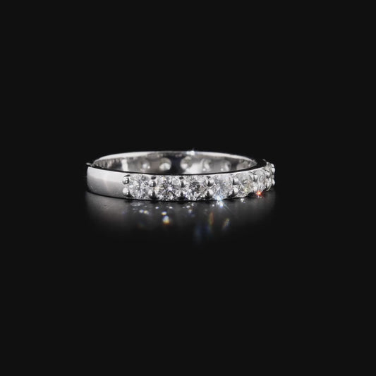 360-degree video of the 1.00 ct tw natural diamond three-quarter eternity ring in 14K white gold