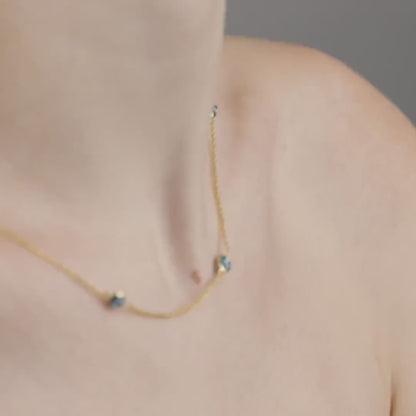 Satellite Evil Eye Necklace in 18K Gold