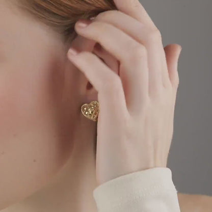 Heart Earrings in 18K Gold