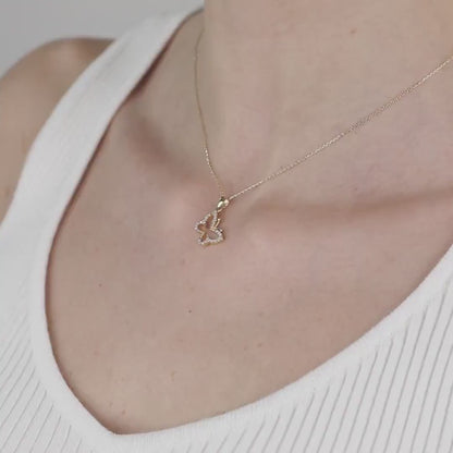 Gold Butterfly Necklace in 18K Gold