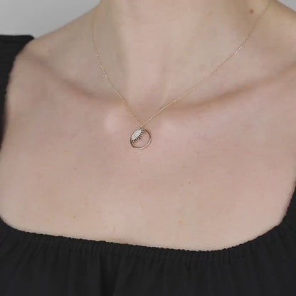 Dainty Evil Eye Sun Necklace in 18K Gold