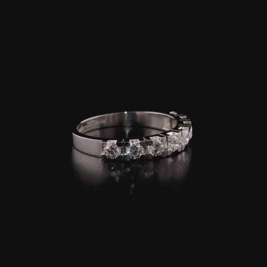 360 degree video of the natural diamond half eternity ring in 14K white gold