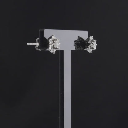 360 degree video of the lotus natural diamond cluster stud earrings in 14K white gold