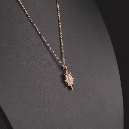 360 degree video of the natural diamond starburst pendant necklace in 14K rose gold