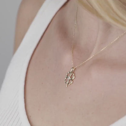 Clover Heart Gold Necklace in 18K Gold