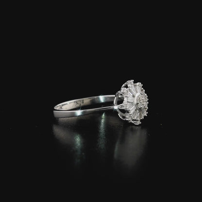 360 degree video of the natural diamond snowflake ring in 14K white gold