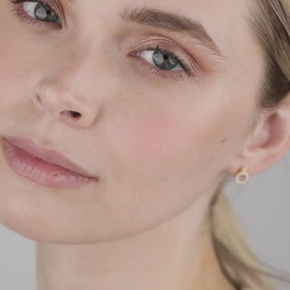 Pavé Circle Stud Earrings in 18K Gold