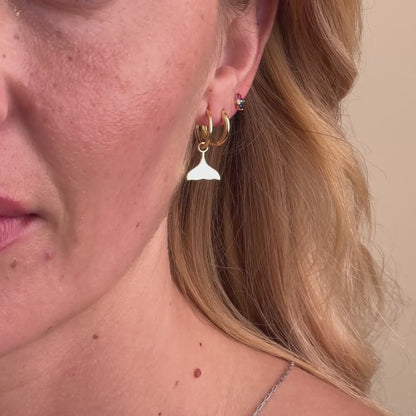 Whale Tail Rainbow Stud Combo Earring Set in 18K Gold