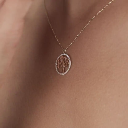 Dainty Tree of Life Necklace in 18K Gold