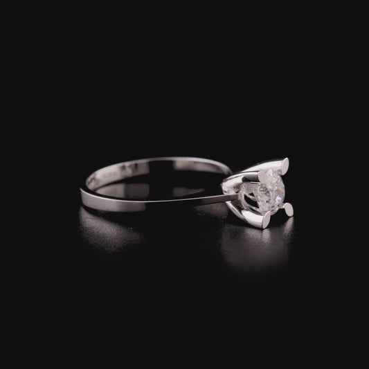 360-degree video of the 0.60 ct natural diamond four-petal cathedral solitaire ring in 14K white gold