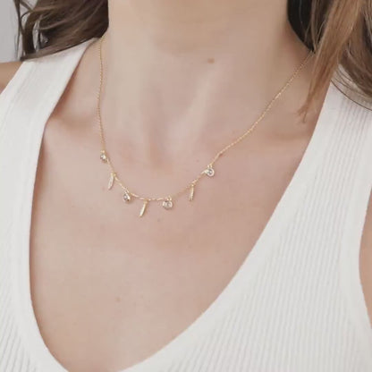 Satellite Charm Necklace in 18K Gold