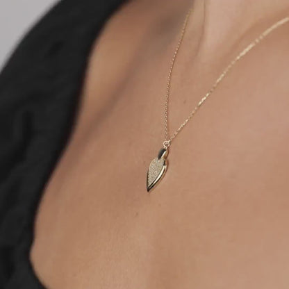 Heart Necklace with CZ Diamond in 18K Gold