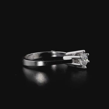 360 degree video of the natural round diamond six-prong solitaire ring in 14K white gold