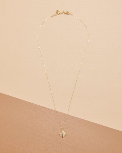Rectangular Pyramid Necklace in Glamour Jewelry House gift box — 18K Gold Vermeil daily wear gift. Tarnish-resistant.