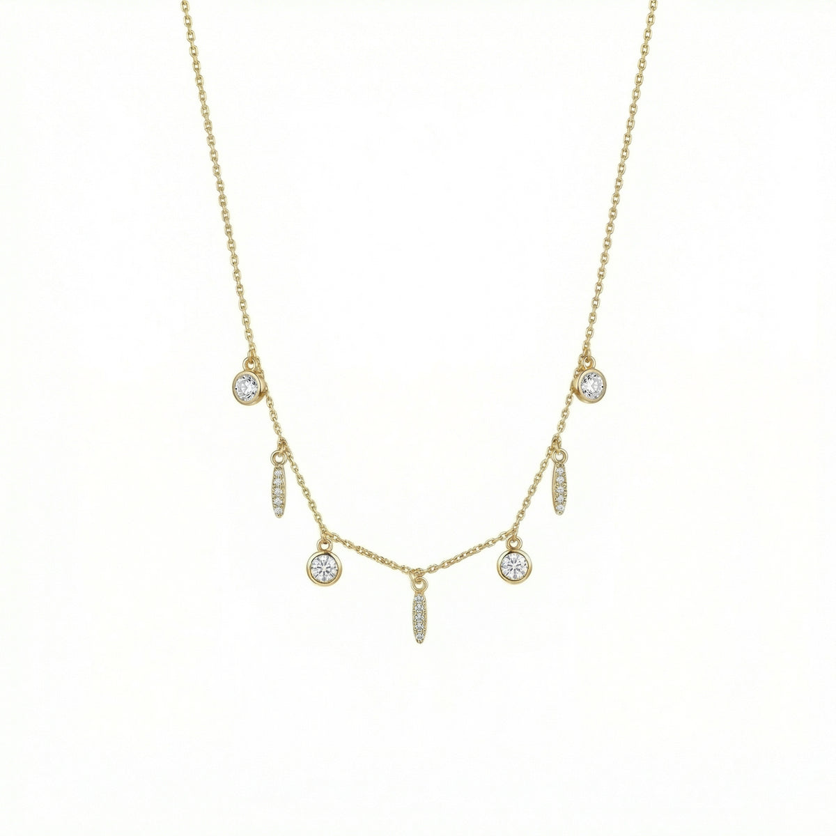 Satellite Charm Necklace in 18K Gold Vermeil. Tarnish-resistant, perfect for daily wear.
