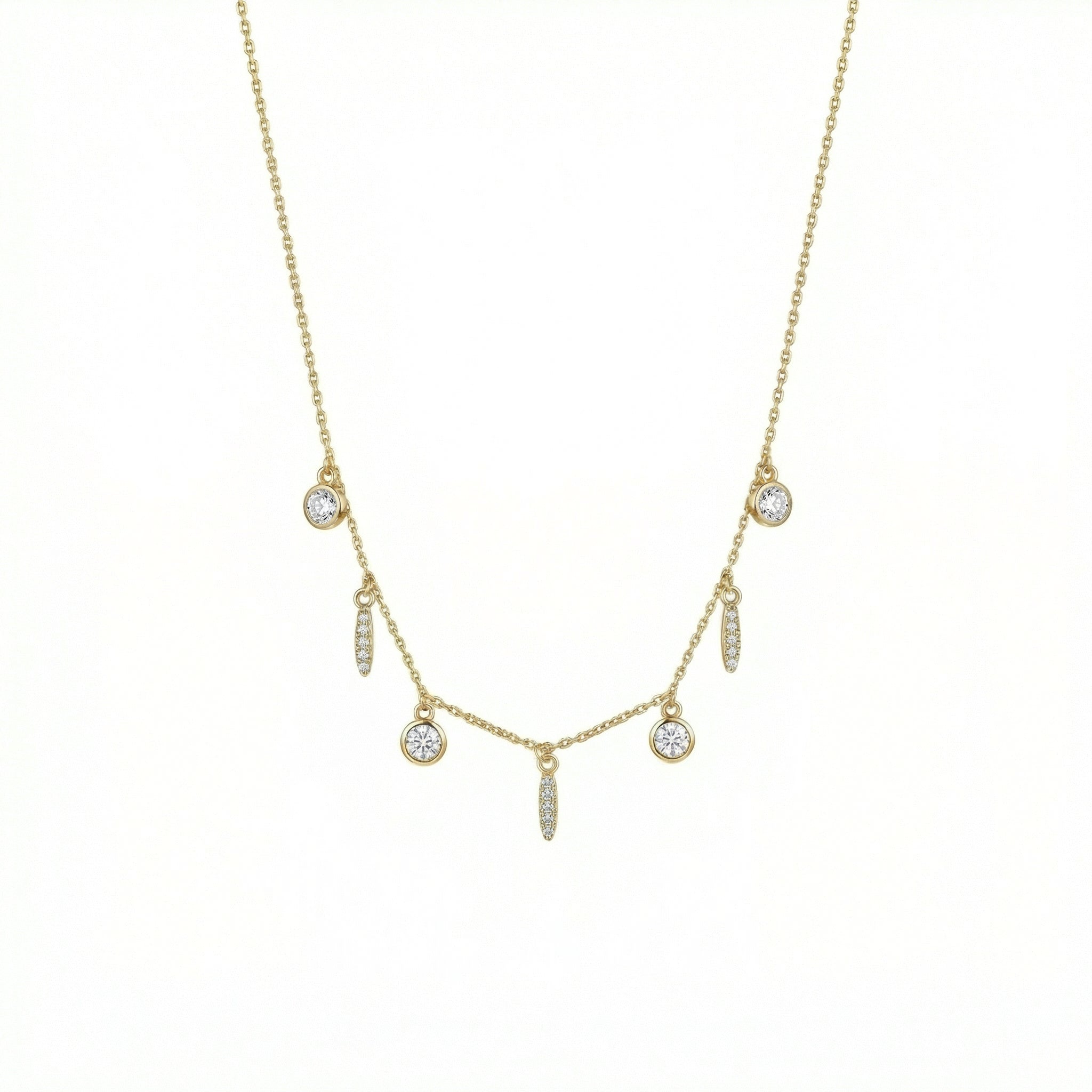 Satellite Charm Necklace in 18K Gold Vermeil. Tarnish-resistant, perfect for daily wear.