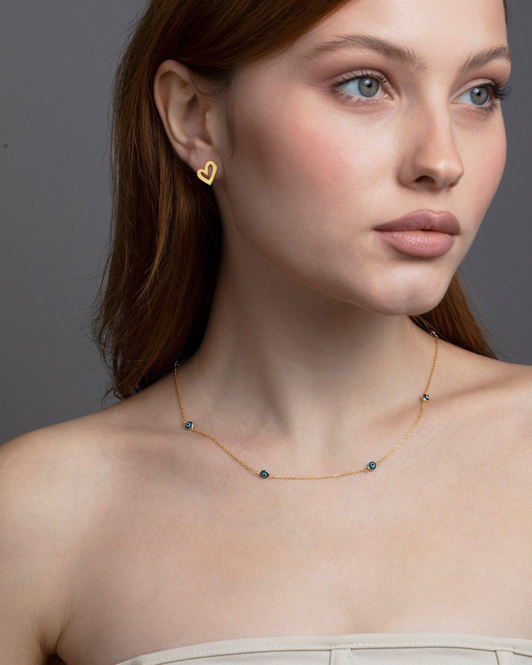 Satellite Evil Eye Necklace Chain as a thoughtful birthday gift in 18K Gold Vermeil. Hypoallergenic, no green marks.