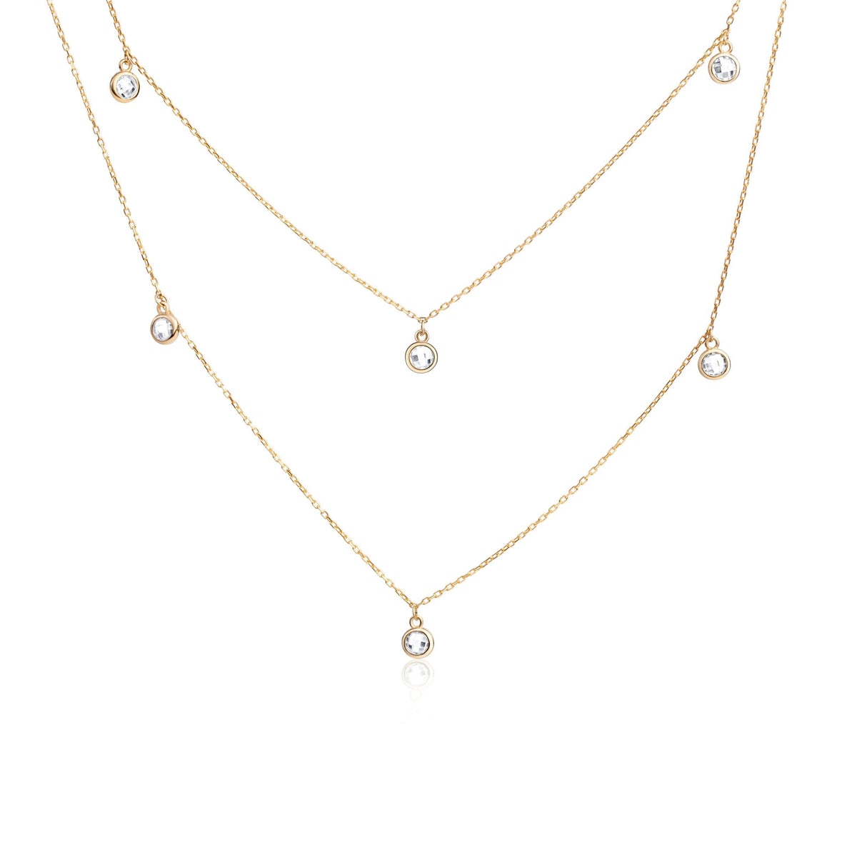 Silver Satellite Necklace in 18K Gold Vermeil. Tarnish-resistant, perfect for daily wear.