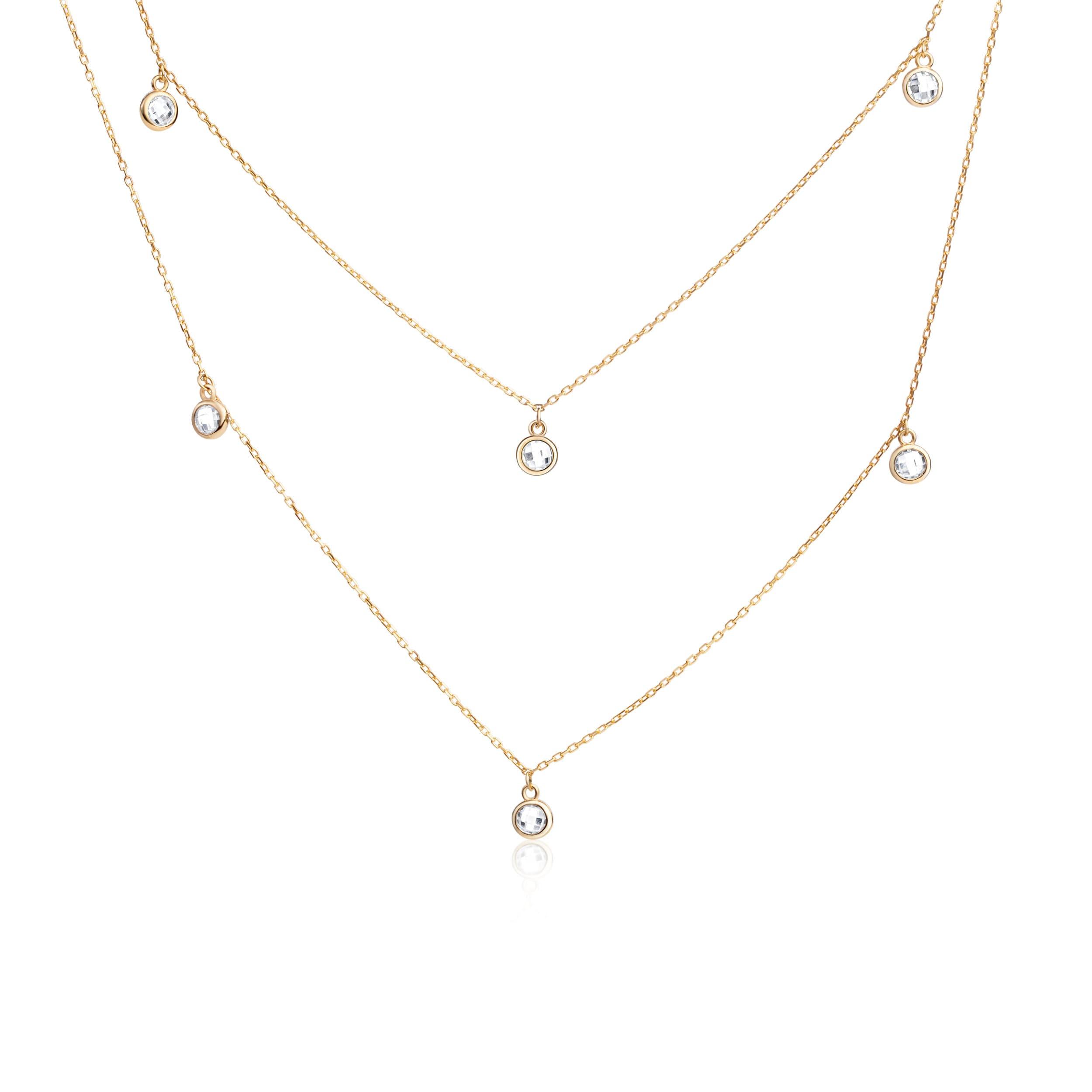 Silver Satellite Necklace in 18K Gold Vermeil. Tarnish-resistant, perfect for daily wear.