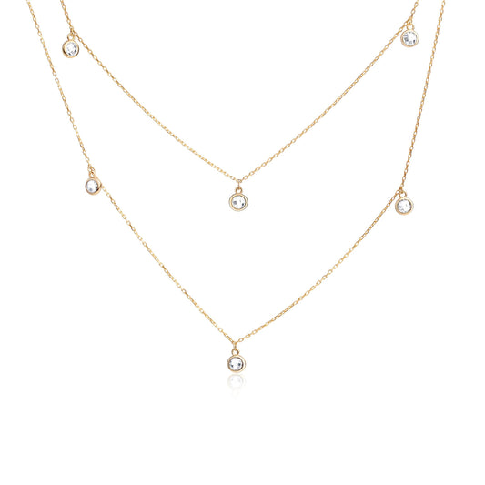 Silver Satellite Necklace in 18K Gold Vermeil. Tarnish-resistant, perfect for daily wear.