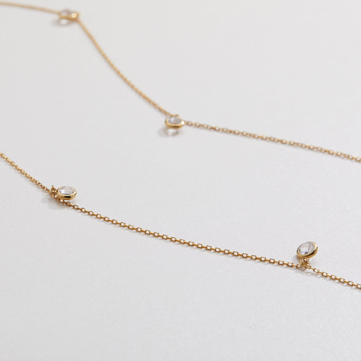 Silver Satellite Necklace as a thoughtful birthday gift in 18K Gold Vermeil. Hypoallergenic, no green marks.