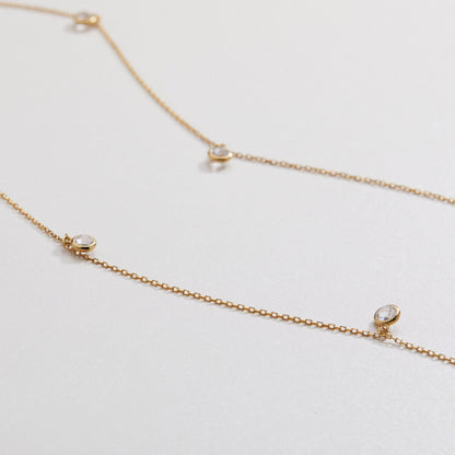 Silver Satellite Necklace as a thoughtful birthday gift in 18K Gold Vermeil. Hypoallergenic, no green marks.