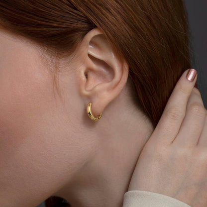 The Small Huggie Hoops Earrings as a graduation gift in 18K Gold Vermeil. Tarnish-resistant, made for keeping.