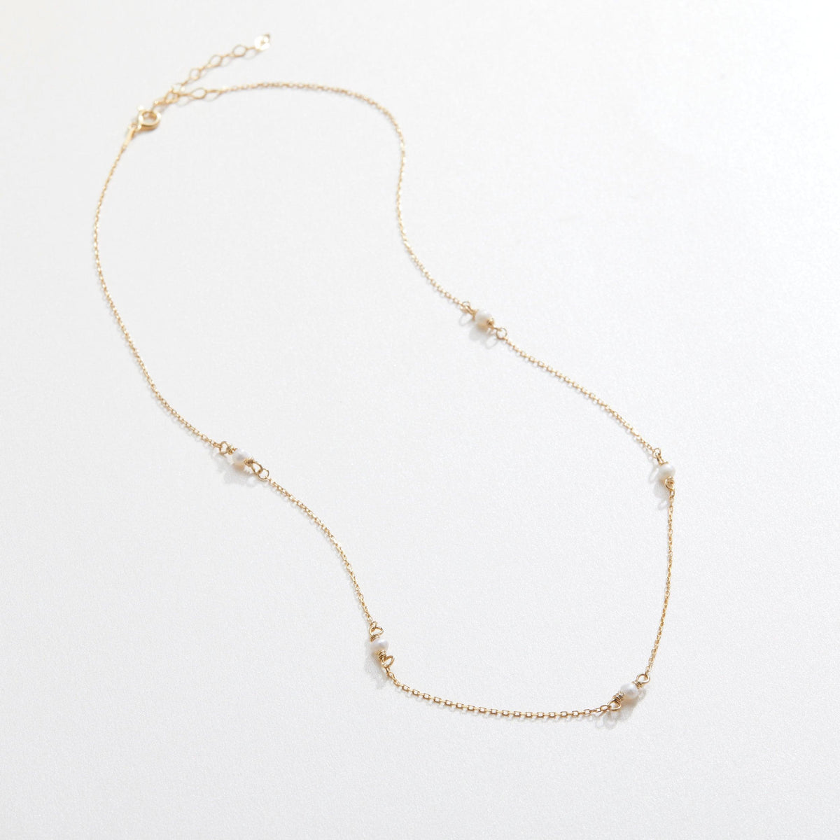 The Small Pearl Satellite Necklace as a wedding gift in 18K Gold Vermeil. Safe for sensitive skin, made for keeping.