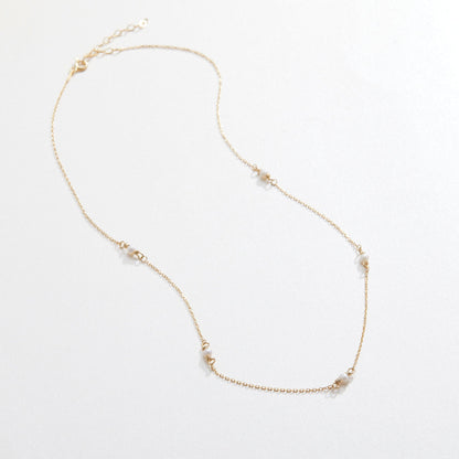 The Small Pearl Satellite Necklace as a wedding gift in 18K Gold Vermeil. Safe for sensitive skin, made for keeping.