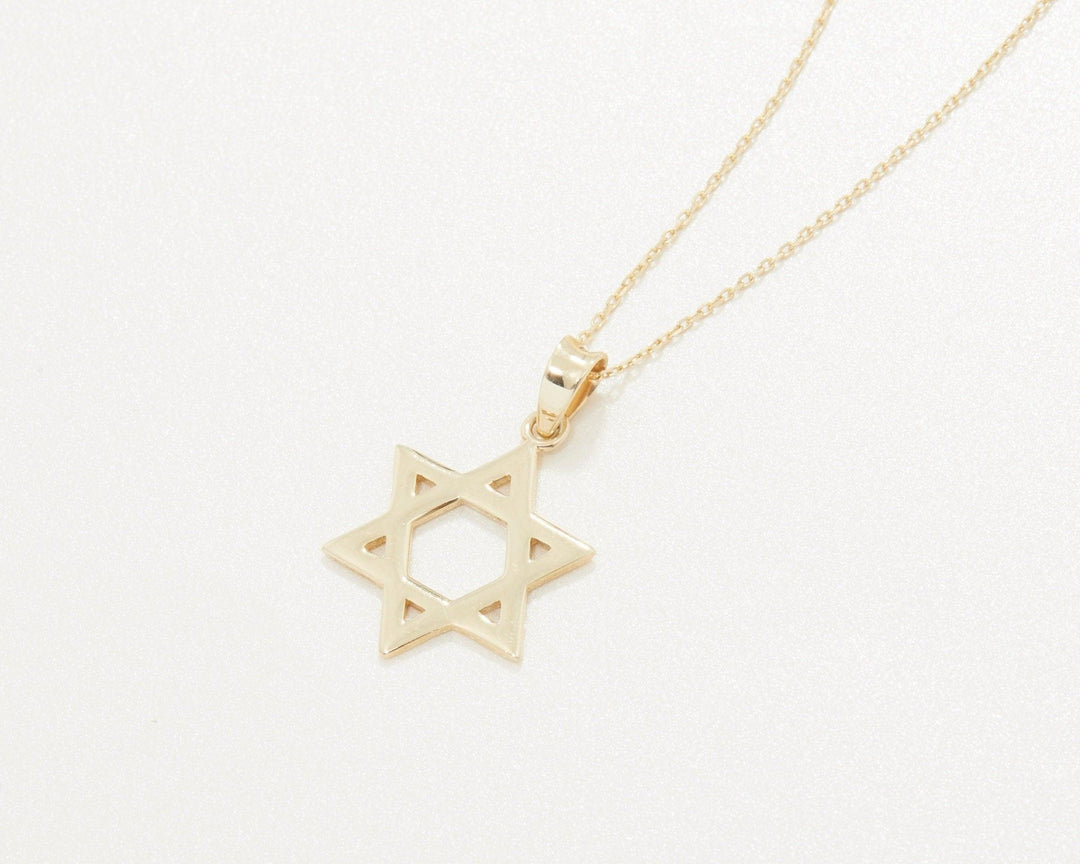 Small Star of David Necklace in Glamour Jewelry House gift box — 18K Gold Vermeil confirmation gift. Tarnish-resistant.