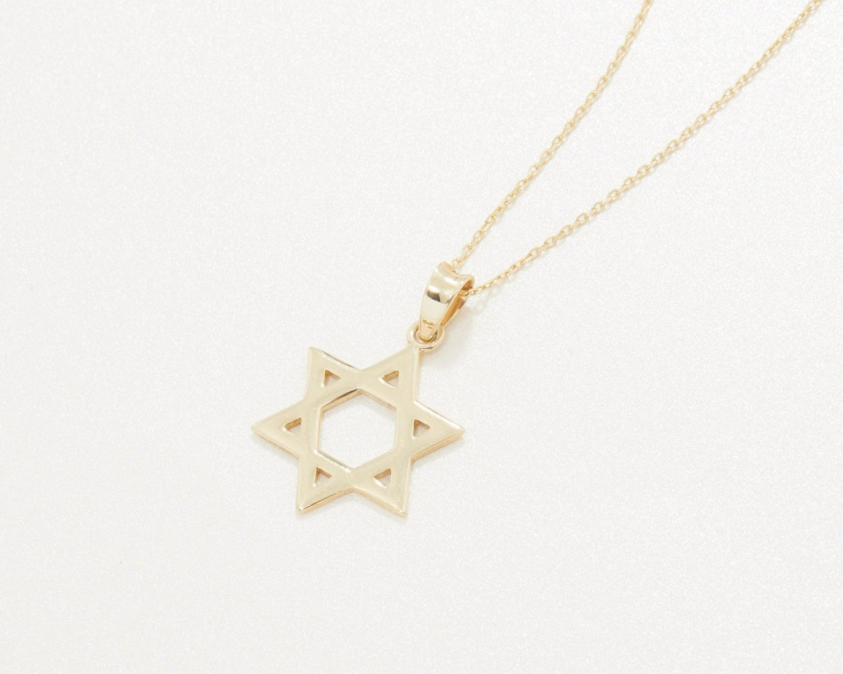 Small Star of David Necklace in Glamour Jewelry House gift box — 18K Gold Vermeil confirmation gift. Tarnish-resistant.