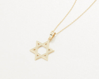 Small Star of David Necklace in Glamour Jewelry House gift box — 18K Gold Vermeil confirmation gift. Tarnish-resistant.
