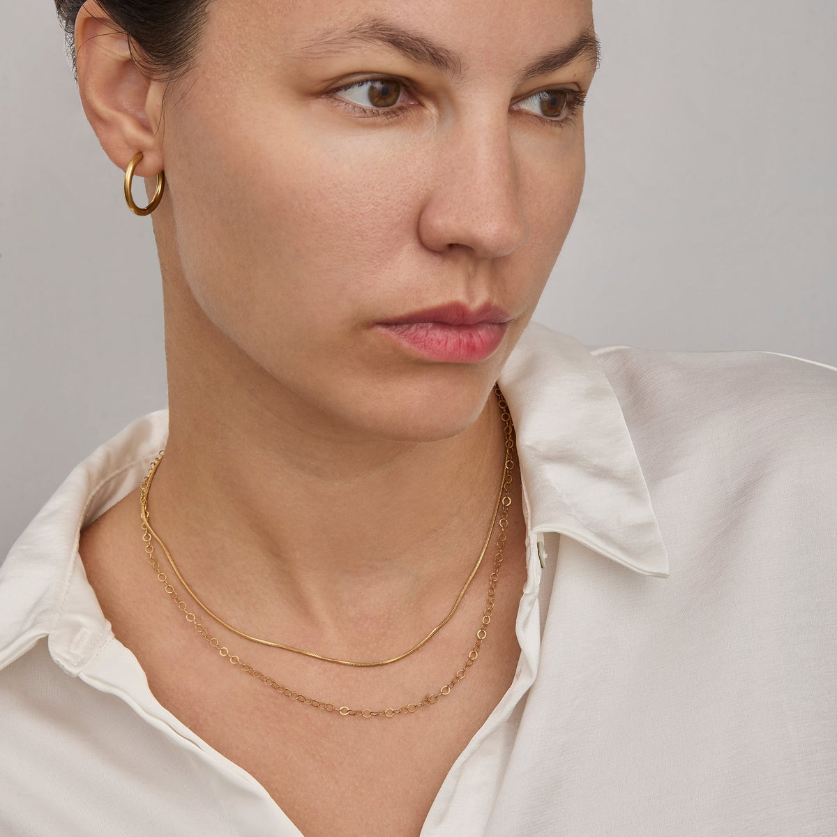 Gold chain necklace for women - fine snake chain