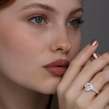 Solitaire Heart CZ Engagement Ring as a thoughtful birthday gift in 18K Gold Vermeil with CZ Diamond. Hypoallergenic, no.