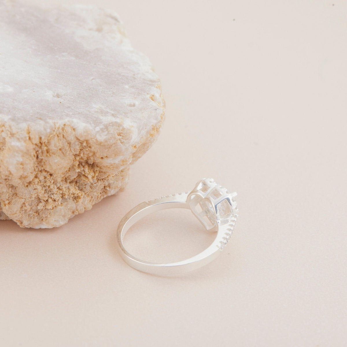 The Solitaire Heart CZ Engagement Ring as an anniversary gift in 18K Gold Vermeil. Tarnish-resistant, made for keeping.