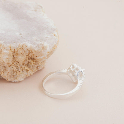 The Solitaire Heart CZ Engagement Ring as an anniversary gift in 18K Gold Vermeil. Tarnish-resistant, made for keeping.