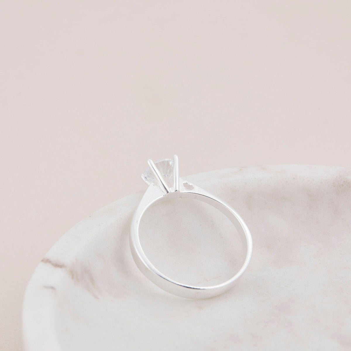 Solitaire Promise Ring as a thoughtful birthday gift in 18K Gold Vermeil with CZ Diamond. Hypoallergenic, no green marks.