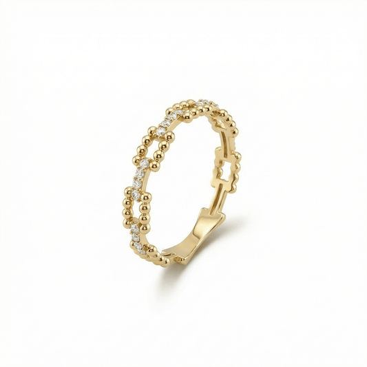 Stackable Fashion Ring in 18K Gold Vermeil. Tarnish-resistant, perfect for daily wear.