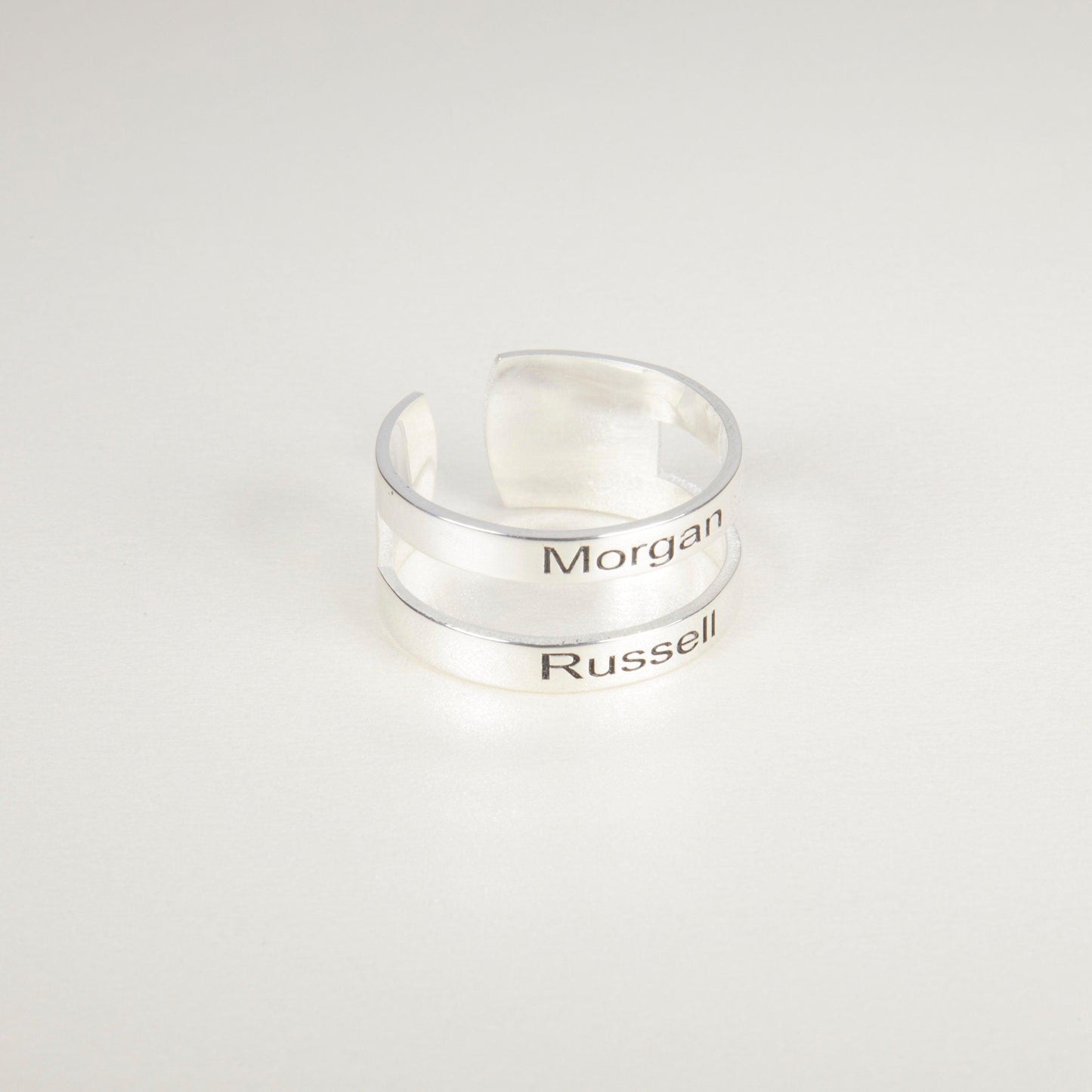 Stackable Multiple Name Ring in Glamour Jewelry House gift box — 18K Gold Vermeil mother's day gift. Hypoallergenic, no.