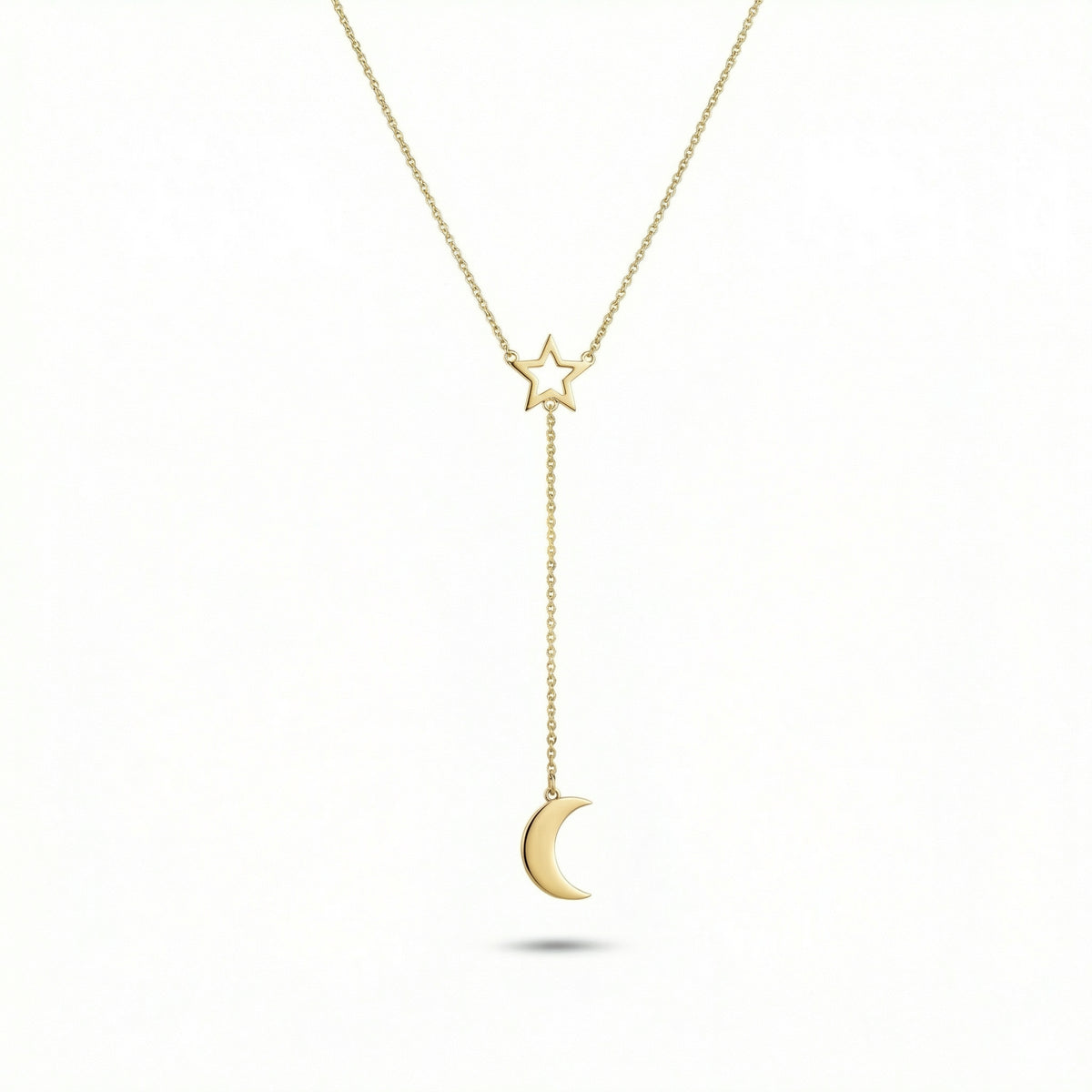 Star and Moon Necklace in 18K Gold Vermeil. Tarnish-resistant, perfect for daily wear.