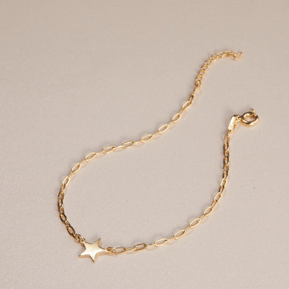 Star Celestial Bracelet with Paperclip in Glamour Jewelry House gift box — 18K Gold Vermeil graduation gift.