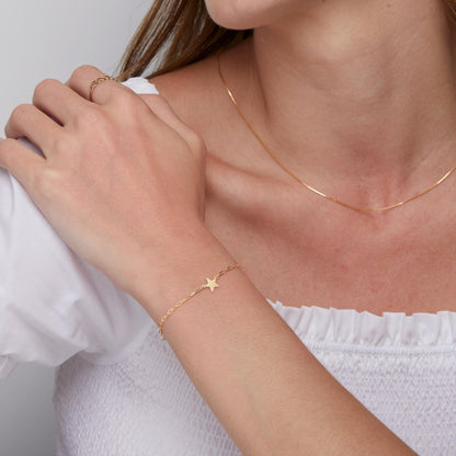 Star Celestial Bracelet With as a gift in 18K Gold Vermeil. Hypoallergenic, no green marks.