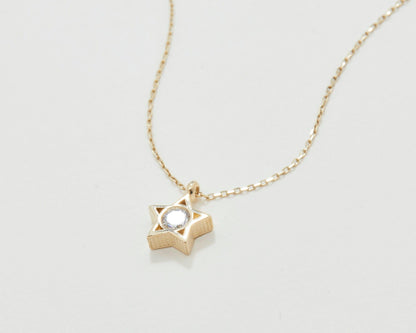 The Star Diamond Necklace styled in 18K Gold Vermeil — elegant everyday jewelry. Hypoallergenic, no green marks.