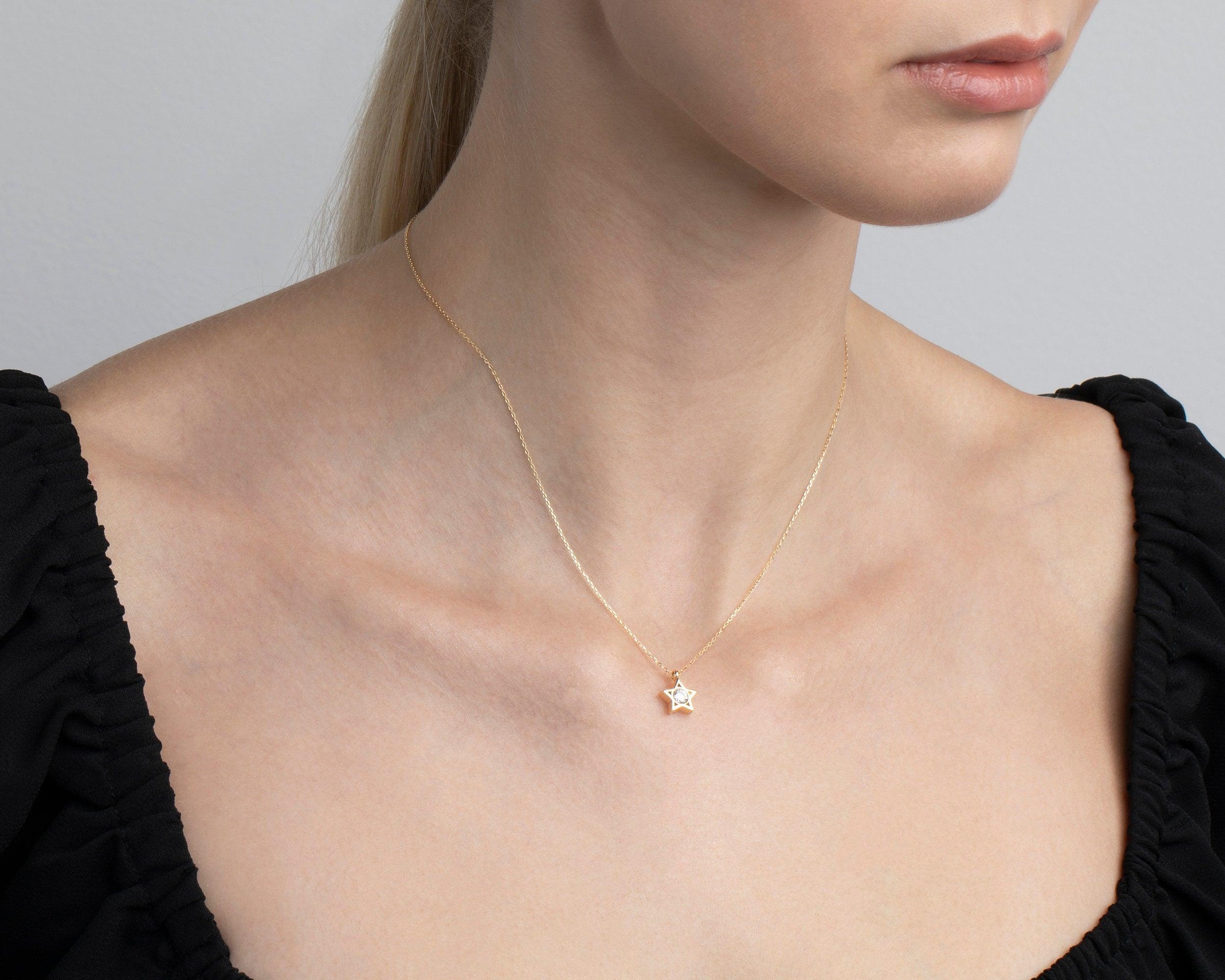 The Star Diamond Necklace as a wedding gift in 18K Gold Vermeil. Safe for sensitive skin, made for keeping.