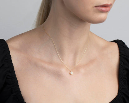 The Star Diamond Necklace as a wedding gift in 18K Gold Vermeil. Safe for sensitive skin, made for keeping.