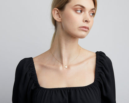Dainty Star Necklace in Glamour Jewelry House gift box — 18K Gold Vermeil daily wear gift. Tarnish-resistant.