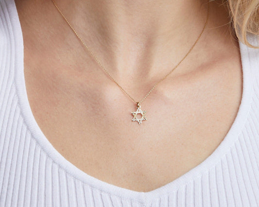 Close detail of the Star of David Necklace in 18K Gold Vermeil. Safe for sensitive skin, premium handmade jewelry.