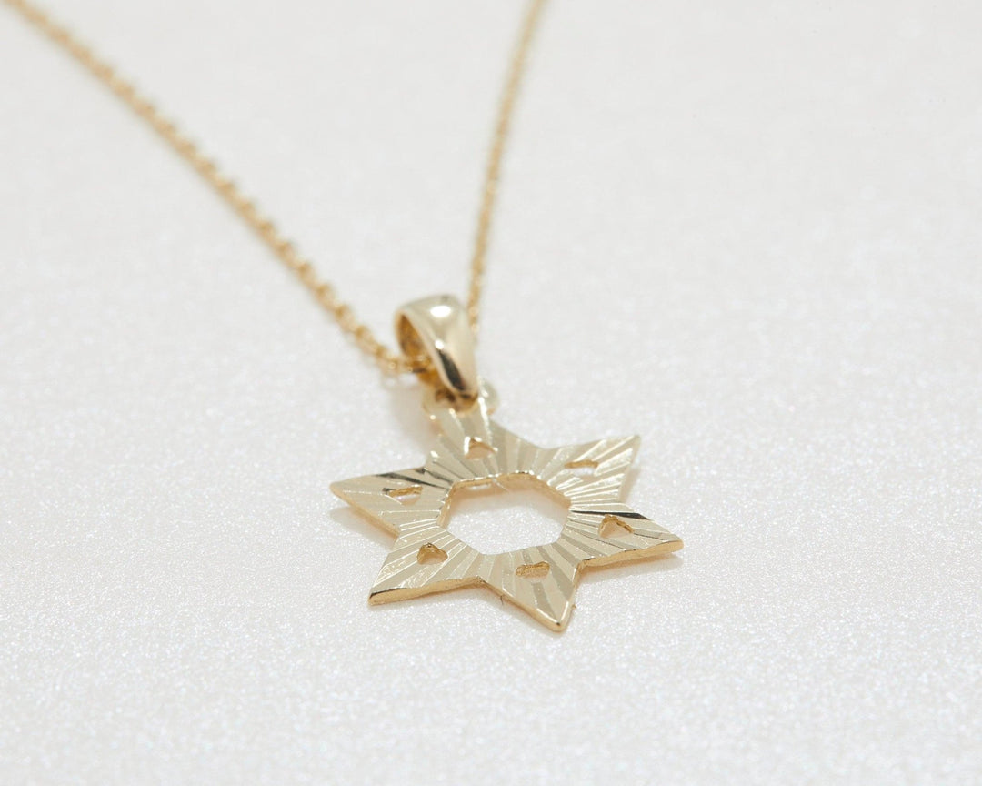 Star of David Necklace in Glamour Jewelry House gift box — 18K Gold Vermeil wedding gift. Tarnish-resistant.